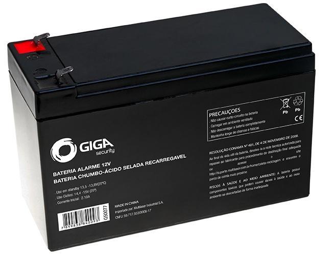 Bateria Selada para Alarme Cerca Elétrica 12V 7A Giga