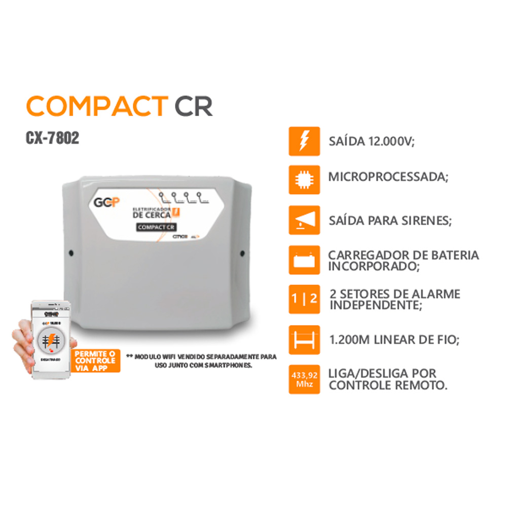 Eletrificador de Cerca Compact CR CITROX – 10.000V