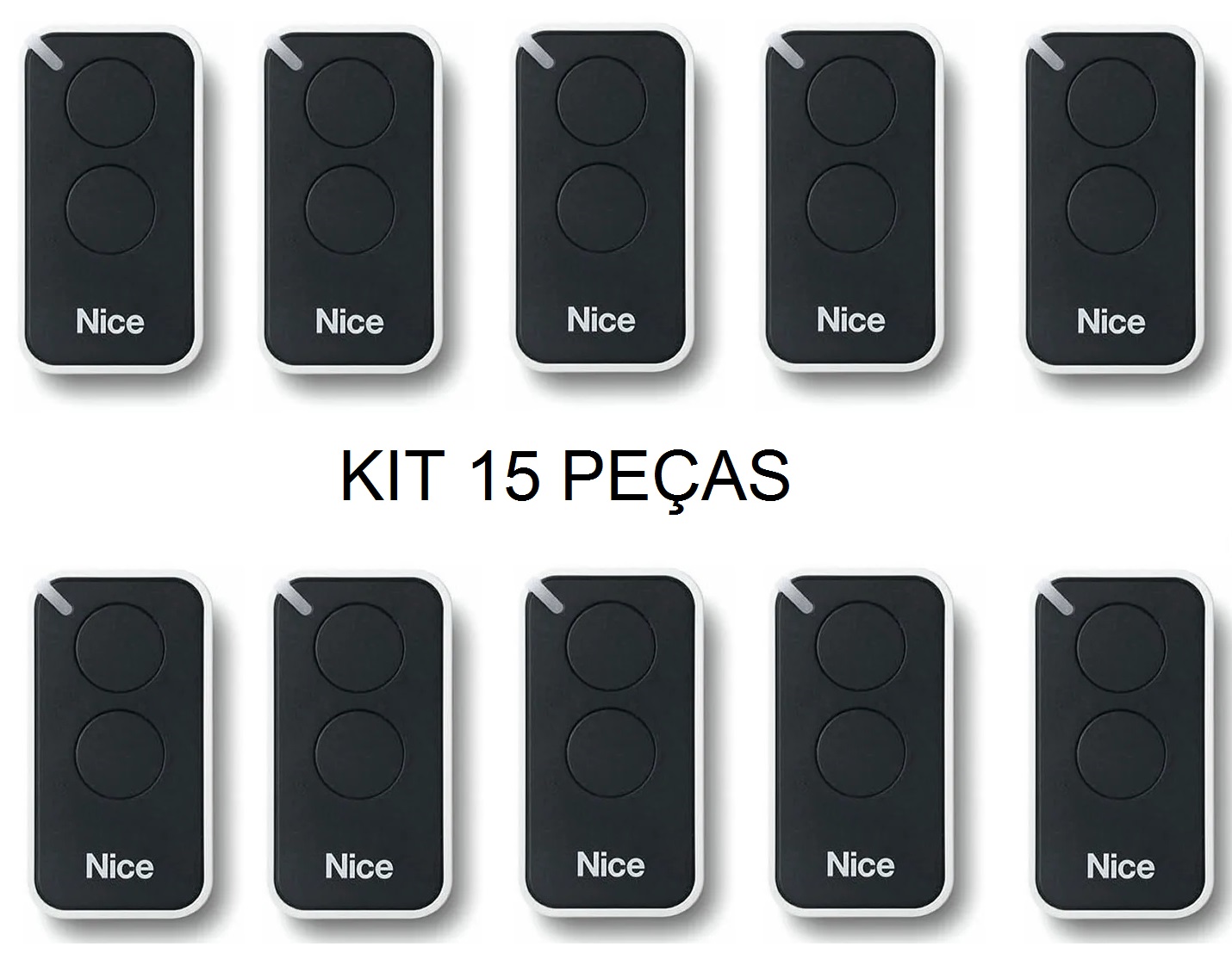 Linear/NICE Controle Remoto 2 Teclas – KIT 15 peças