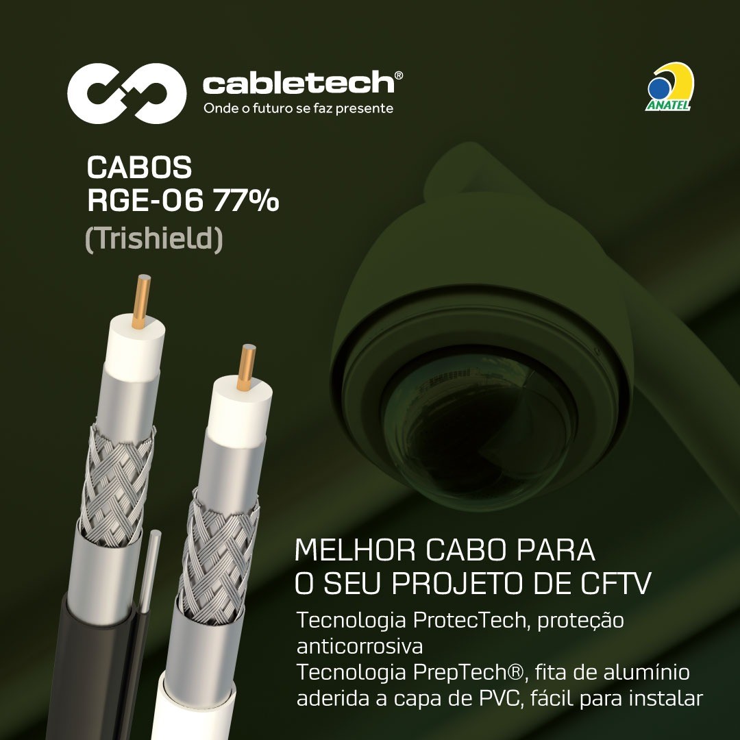 Cabo Coaxial RGE 06 TS 77 % Cabletech Bobina – 305 metros